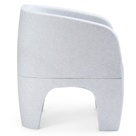 Fauteuil Gummy Bear en plastique recyclé rose clair avec assise arrondie, vue de haut – Gummy Bear