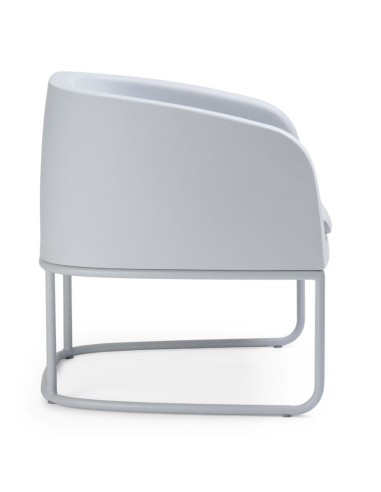 Fauteuil Gummy Bear en plastique recyclé blanc, vue avant rapprochée – Gummy Bear
