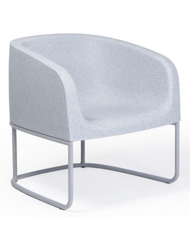 Fauteuil Gummy Bear en plastique recyclé blanc, vue de trois quarts avant – Gummy Bear