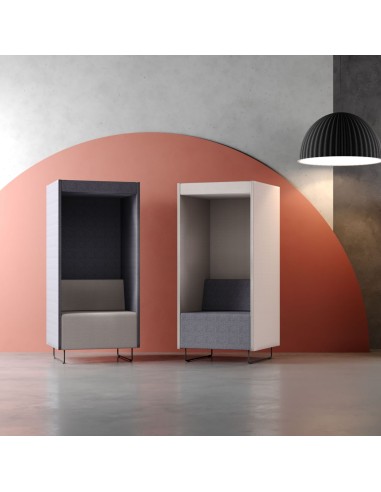 Deux fauteuils Quadra gris et noir avec isolement phonique – Quadra