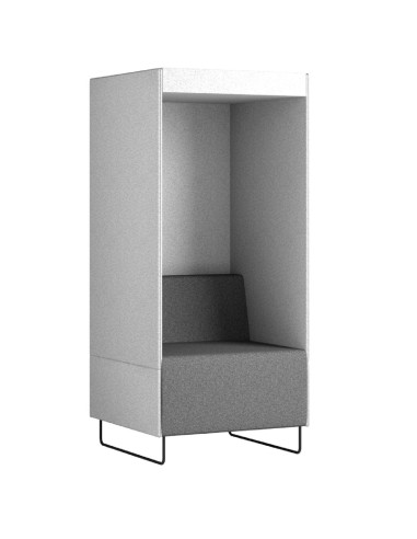 Fauteuil Quadra gris clair avec assise isolante, vue de trois quarts – Quadra