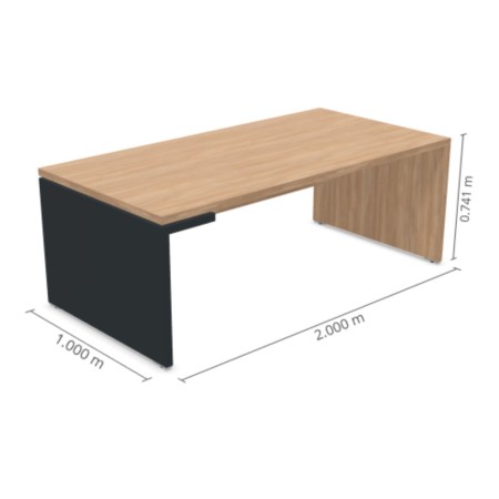 Dimensions bureau MIT3 L. 200 cm
