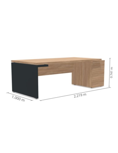 Bureau de direction MIT3KD L. 220 cm