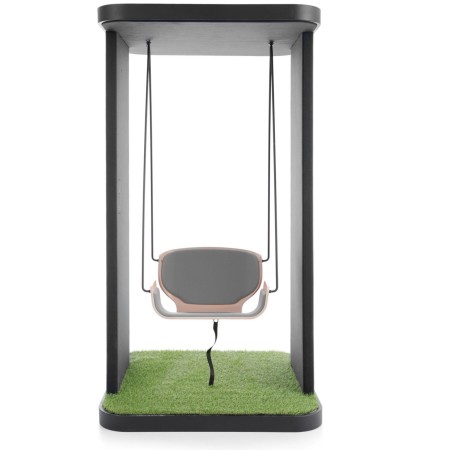 Social Swing Single vert avec assise suspendue, vue de face – Social Swing Single