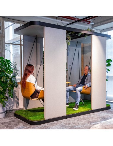 Social Swing vert en extérieur dans un espace collaboratif – Social Swing