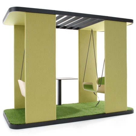 	Deux Social Swing verts côte à côte, vue de trois quarts – Social Swing