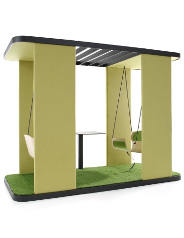 	Deux Social Swing verts côte à côte, vue de trois quarts – Social Swing