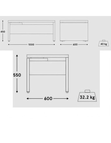 Dimensions table basse rectangulaire