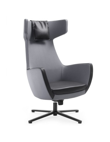 Fauteuil Umm gris, vue de trois quarts avant – Umm