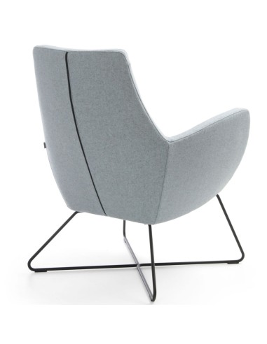 Fauteuil Umm gris clair sur piètement métal, vue arrière – Umm