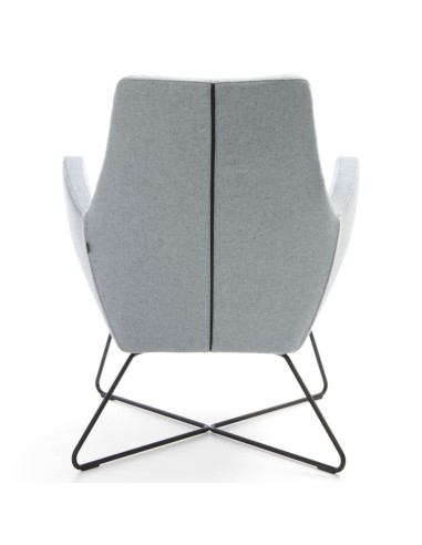 Fauteuil Umm gris clair sur piètement métal, vue de face – Umm