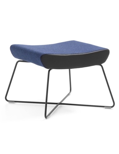 Repose-pieds Umm structure métal noir et assise bleue – Umm
