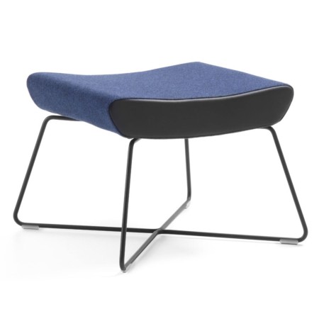 Repose-pieds Umm structure métal noir et assise bleue – Umm