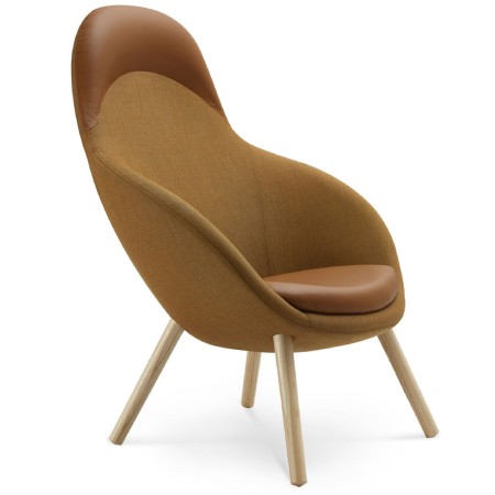 Vieni marron avec piètement bois naturel – Vieni