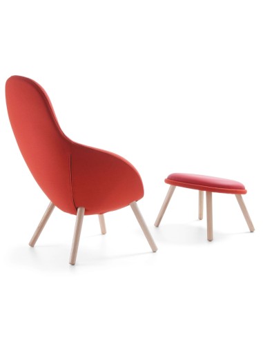 Vieni rouge avec repose-pieds assorti – Vieni