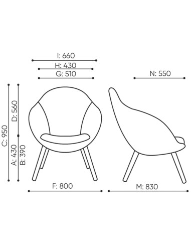 Plan technique fauteuil Vieni – Vieni