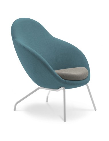 Fauteuil Vieni bleu avec piètement métal fin – Vieni
