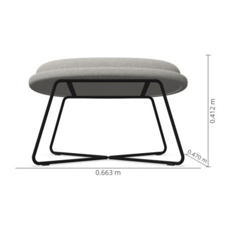 Repose-pieds Vieni gris foncé, piètement métal noir – Vieni