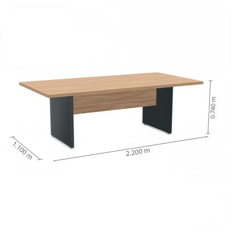Dimensions table de conférence en bois et piétement noir