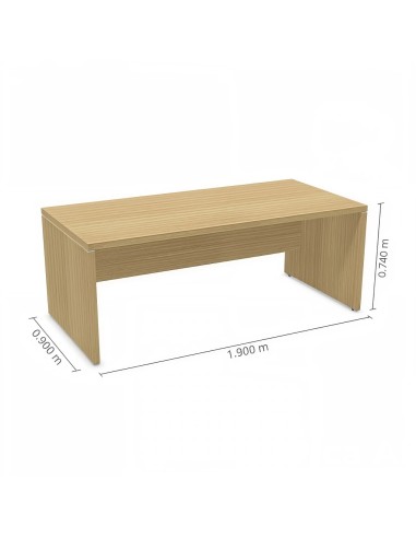 Dimensions bureau de direction en bois clair