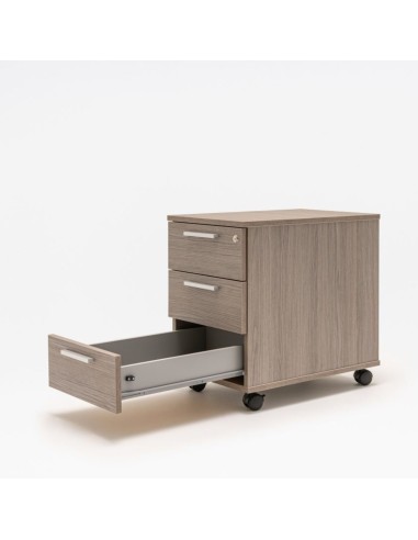 Meuble de rangement sur roulettes avec un tiroir ouvert