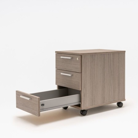 Meuble de rangement sur roulettes avec un tiroir ouvert