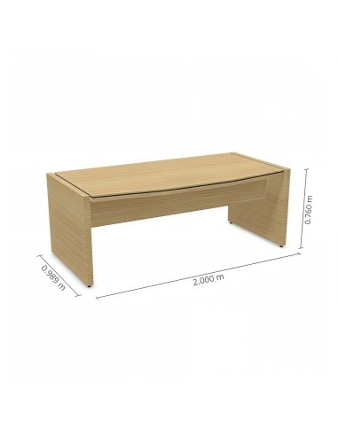 Dimensions bureau de direction en bois clair