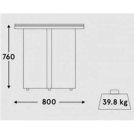 Dimensions table de réunion haute