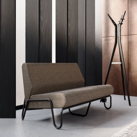 Banquette Clip deux places en tissu gris, design moderne – Clip