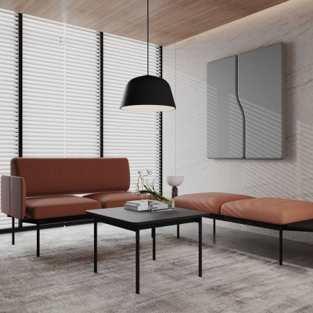 Banquette Fora Care avec tablette intégrée, piètement métal noir – Fora Care 2