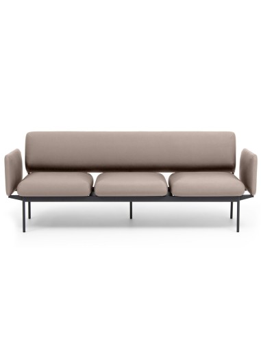 Banquette Fora Care trois places en cuir brun, vue de face – Fora Care