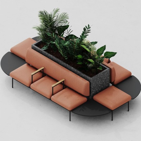 Banquette Fora Care noire avec coussins, style élégant – Fora Care