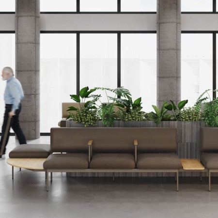 Banquette Fora Care dans un espace ouvert de travail collaboratif – Fora Care