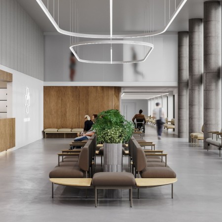 Banquette Fora Care installée dans un espace détente lumineux – Fora Care