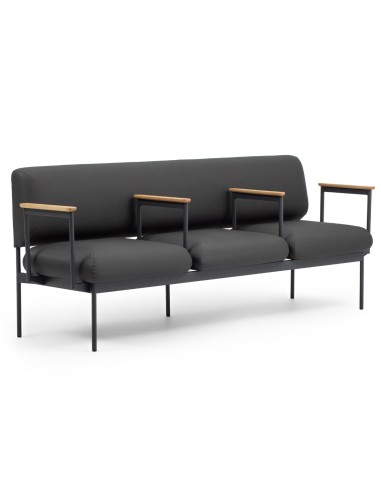 Banquette Fora Care noire, vue latérale avec accoudoir – Fora Care