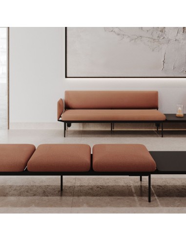 Banquette Fora Care modulable en tissu brun clair, design épuré – Fora Care