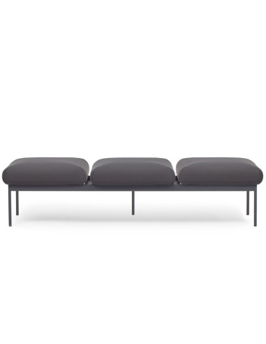 Banquette Fora Care trois places en cuir noir moderne – Fora Care