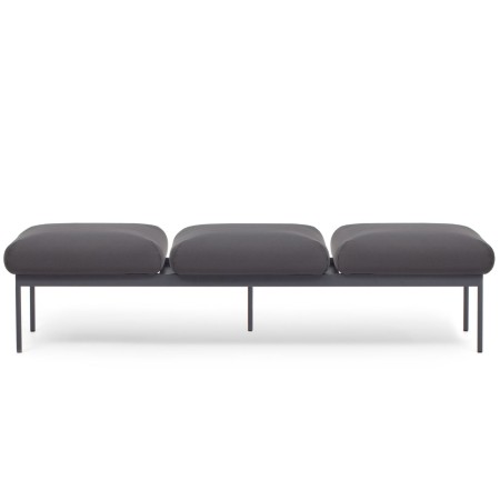 Banquette Fora Care trois places en cuir noir moderne – Fora Care
