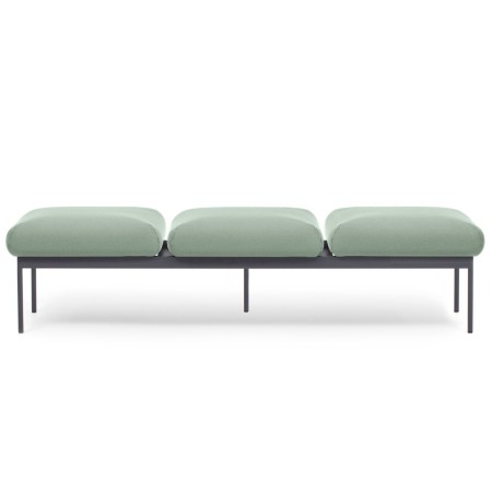 Banquette Fora Care trois places en tissu vert clair – Fora Care