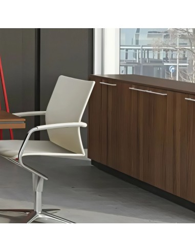 Armoire avec portes battantes dans un bureau lumineux