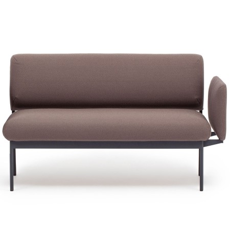 Canapé Fora Care deux places avec accoudoir droit en tissu brun – Fora Care