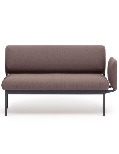 Canapé Fora Care deux places avec accoudoir droit en tissu brun – Fora Care