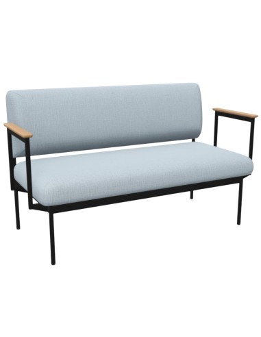 Canapé d’attente avec accoudoirs bois – Fora Care