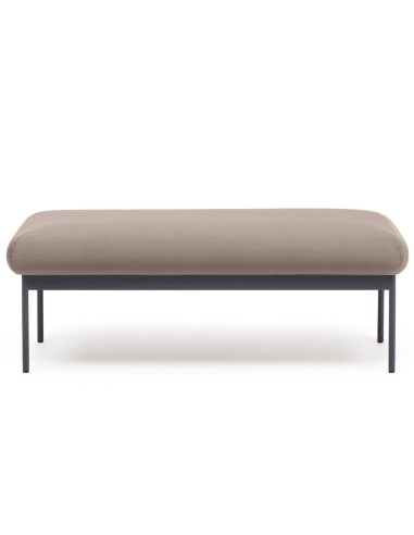 Vue avant d’une banquette minimaliste tapissée beige – Fora Care