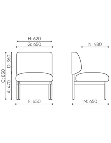 Schéma technique avec mesures précises du fauteuil – Fora Care