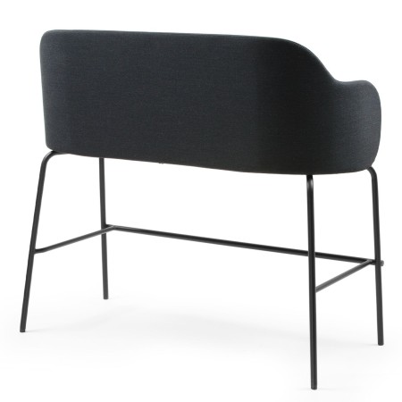 Vue arrière du banc noir avec dossier arrondi – Flos