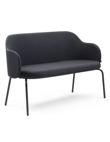 Vue latérale du banc noir au design arrondi et épuré – Flos