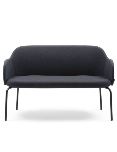 Vue de face du banc noir minimaliste avec dossier courbé – Flos