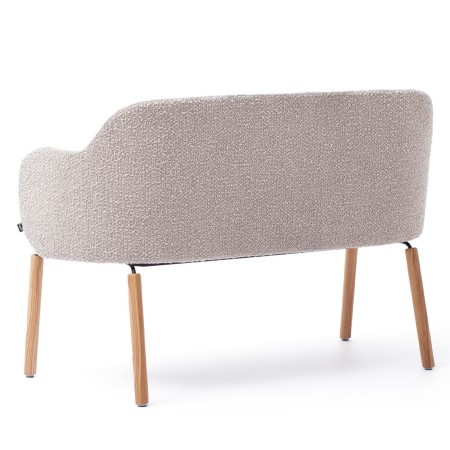 Vue arrière du banc Flos beige avec structure bois - Flos