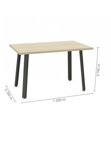 Dimensions petit bureau droit avec piétement noir